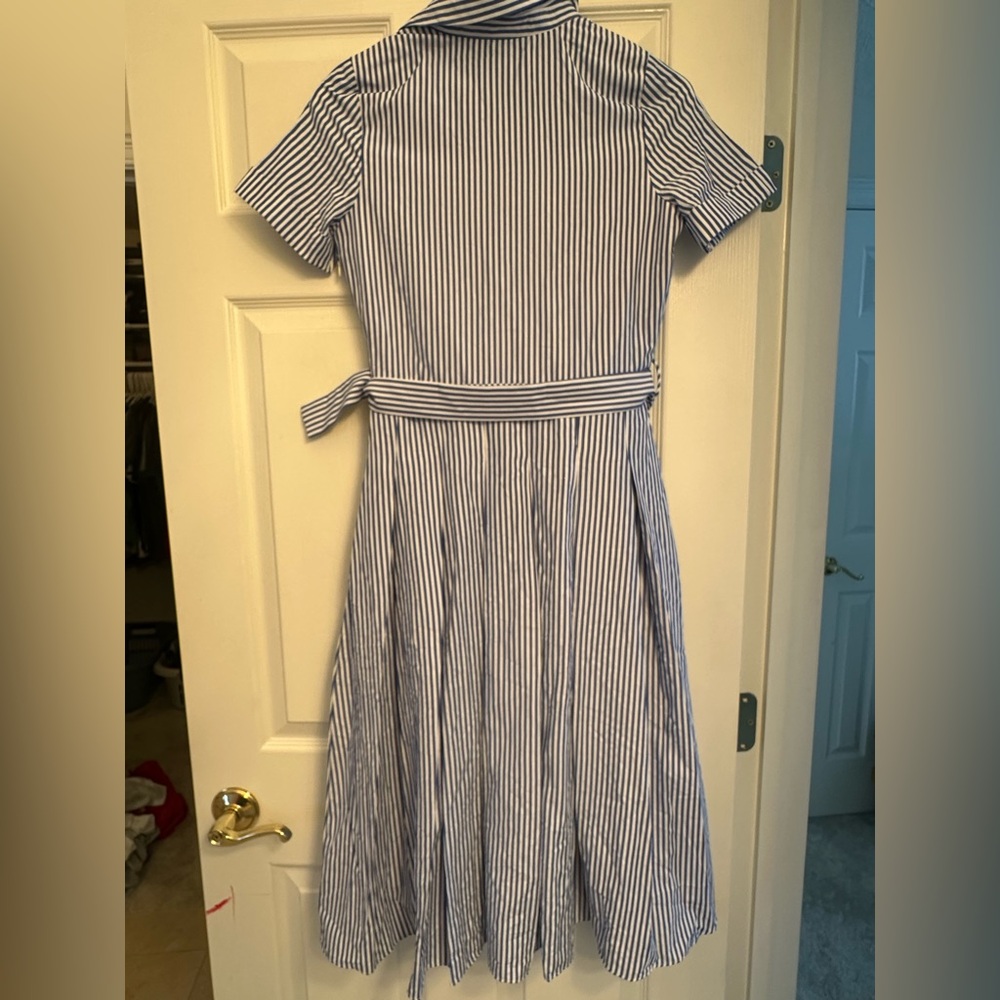 English Factory Striped Belted Midi Dress Size XS - Picture 6 of 9